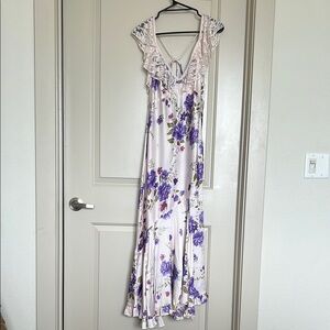 Free People Purple and White Floral Dress NWT